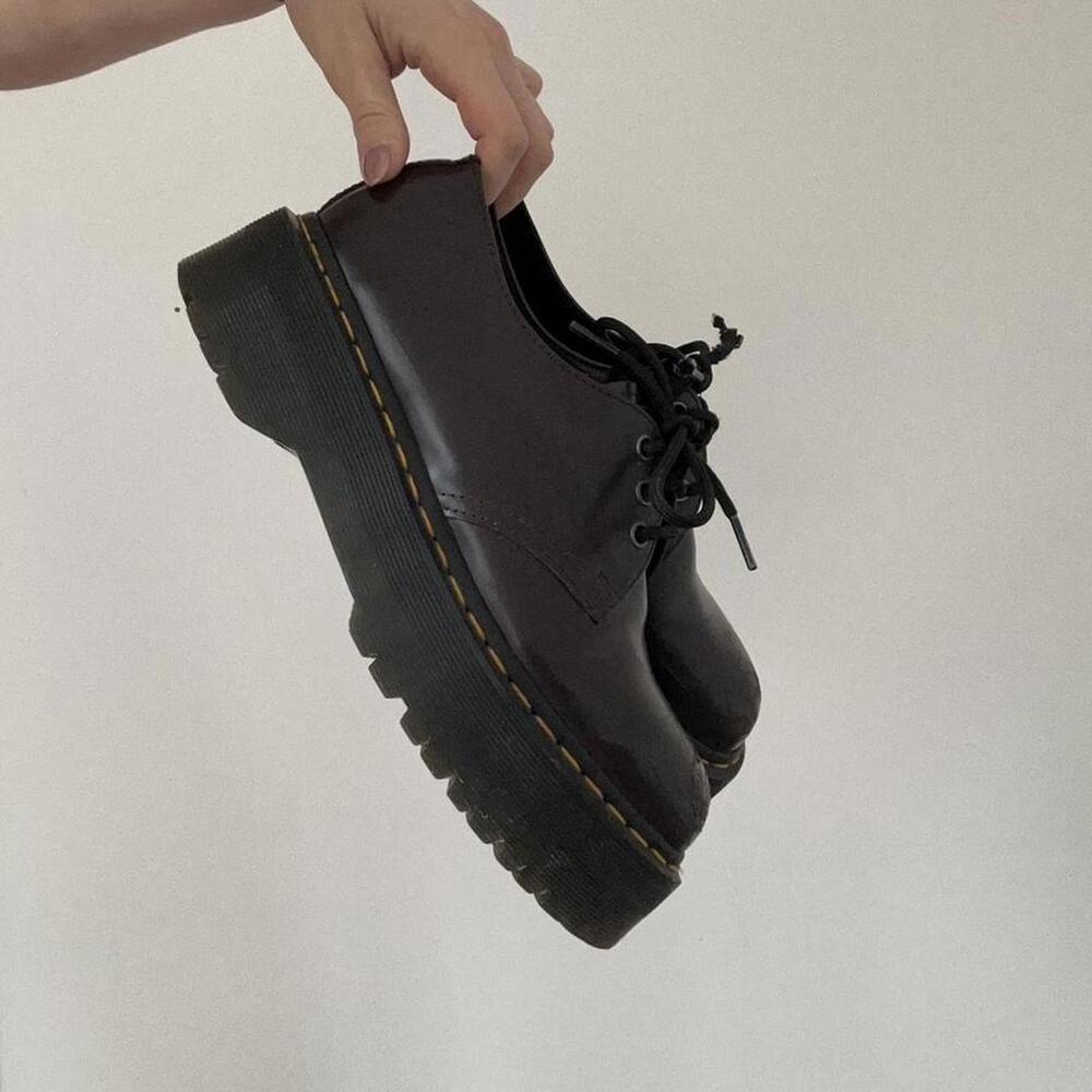 Dr. Martens 1461 platform black leather oxfords - Picture 2 of 3